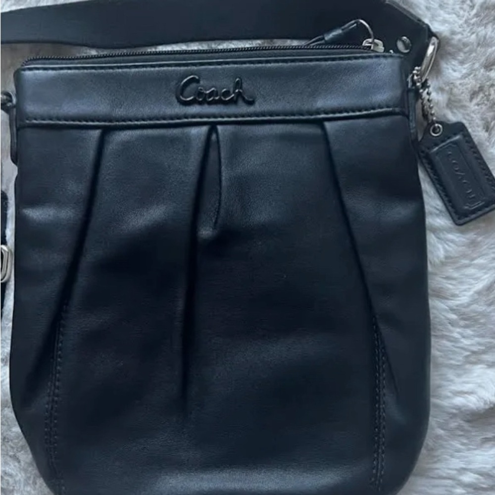 Vintage Coach Parker Swingback crossbody bag in black with silver hardware